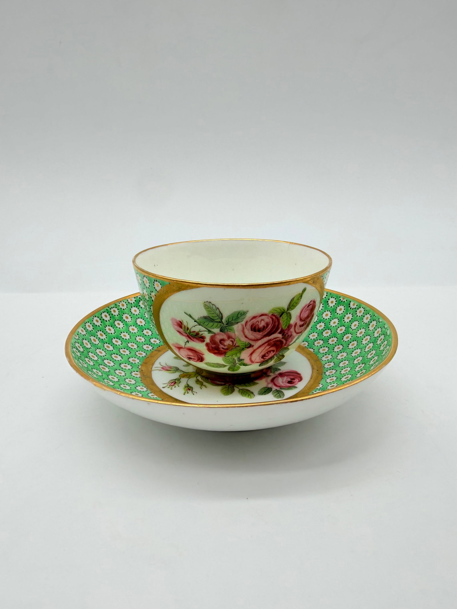 Sevres 18th century porcelain pair cup and saucer,partridge eyes decor,signed.: Highly collectible and rare 18th century Sevres cup and saucer in perfect condition.Measures:5/8In 1740, a soft-paste porcelain workshop was founded in Vincennes, in a tower of the royal castle, durin