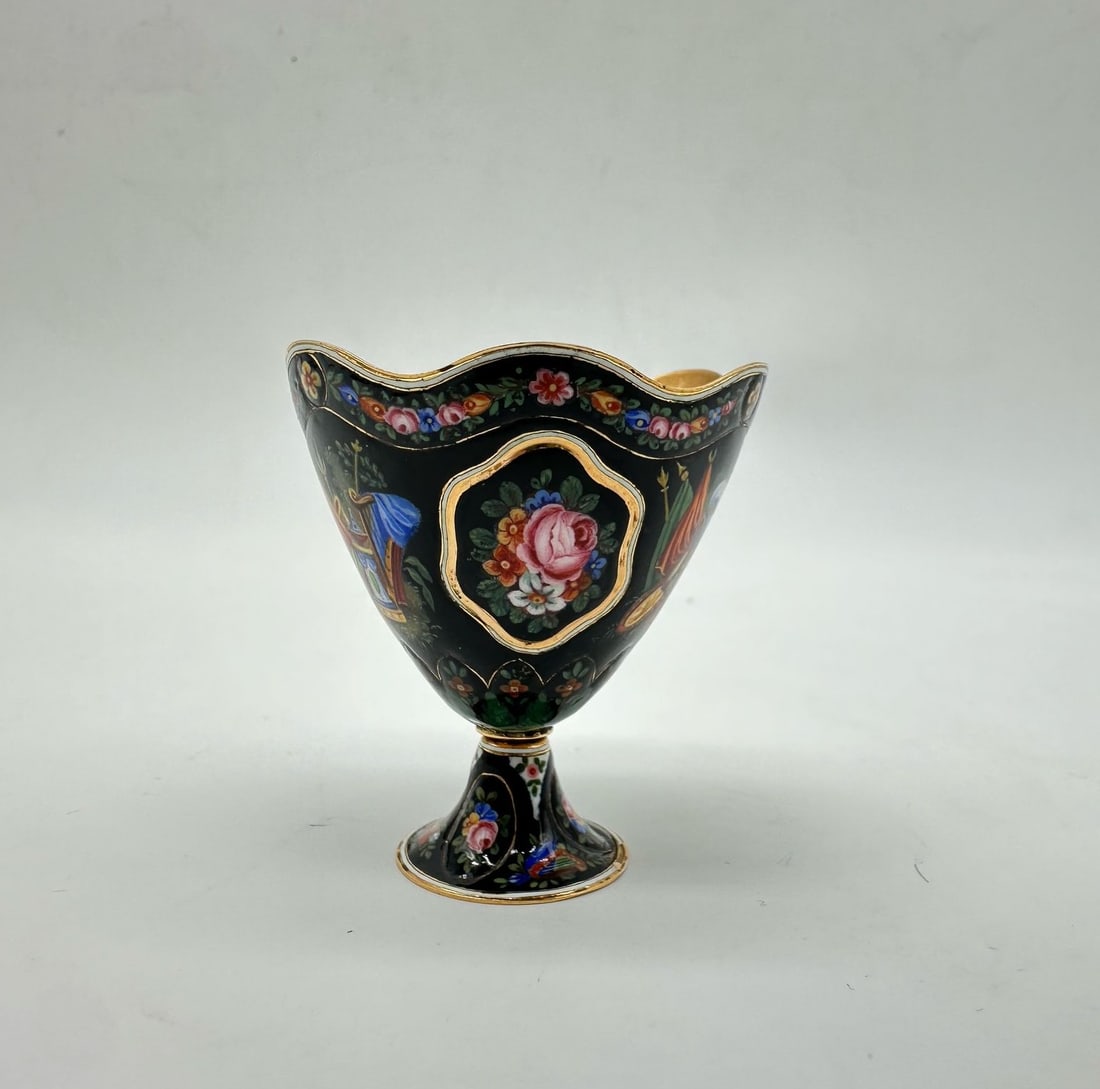 Gold enamel Zarf ,Switzerland,made for an Ottoman market (1 of 17)