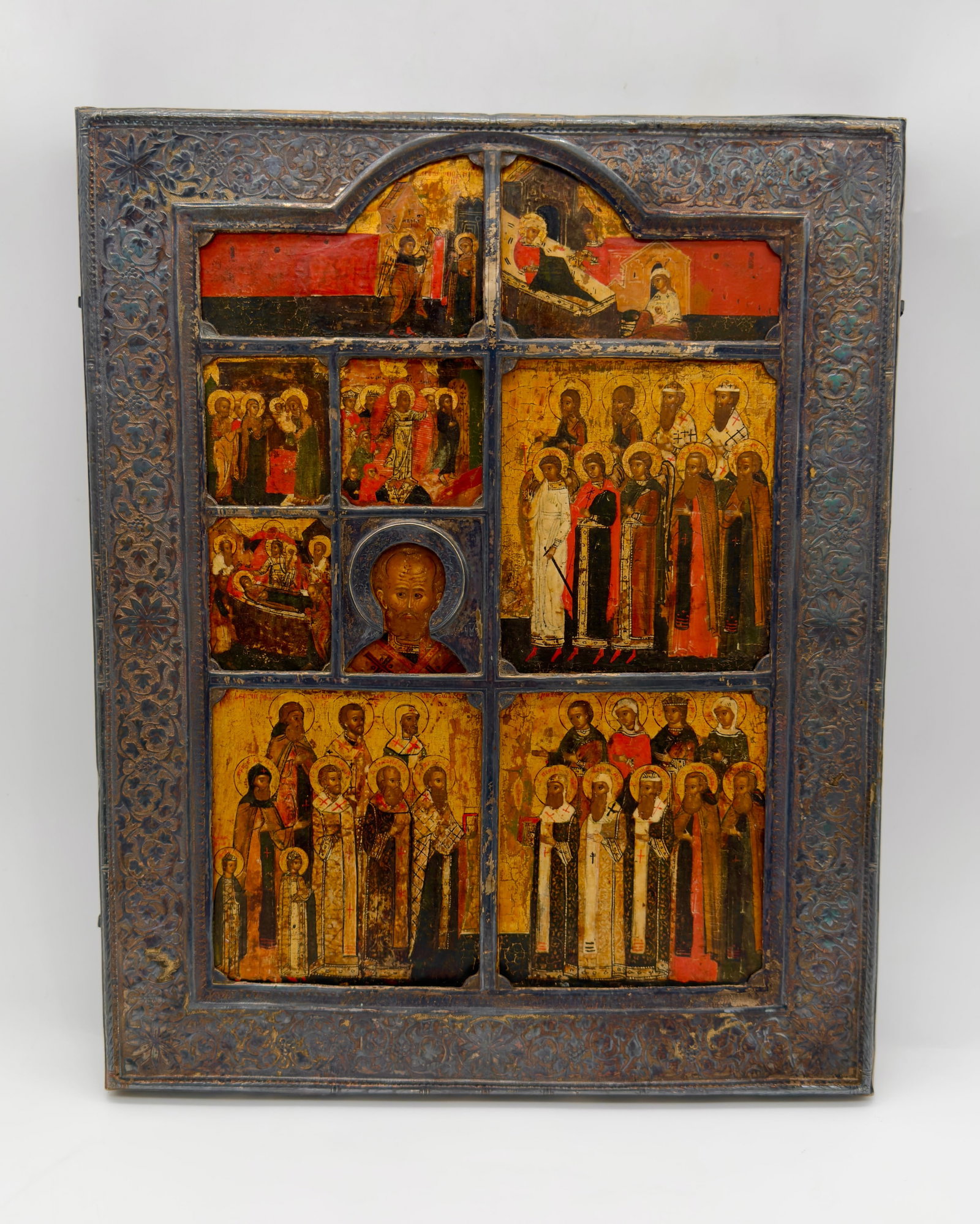 The Nativity of The Mother of God,Feasts and Saints,silver Riza,17century,Stroganov School (1 of 20)