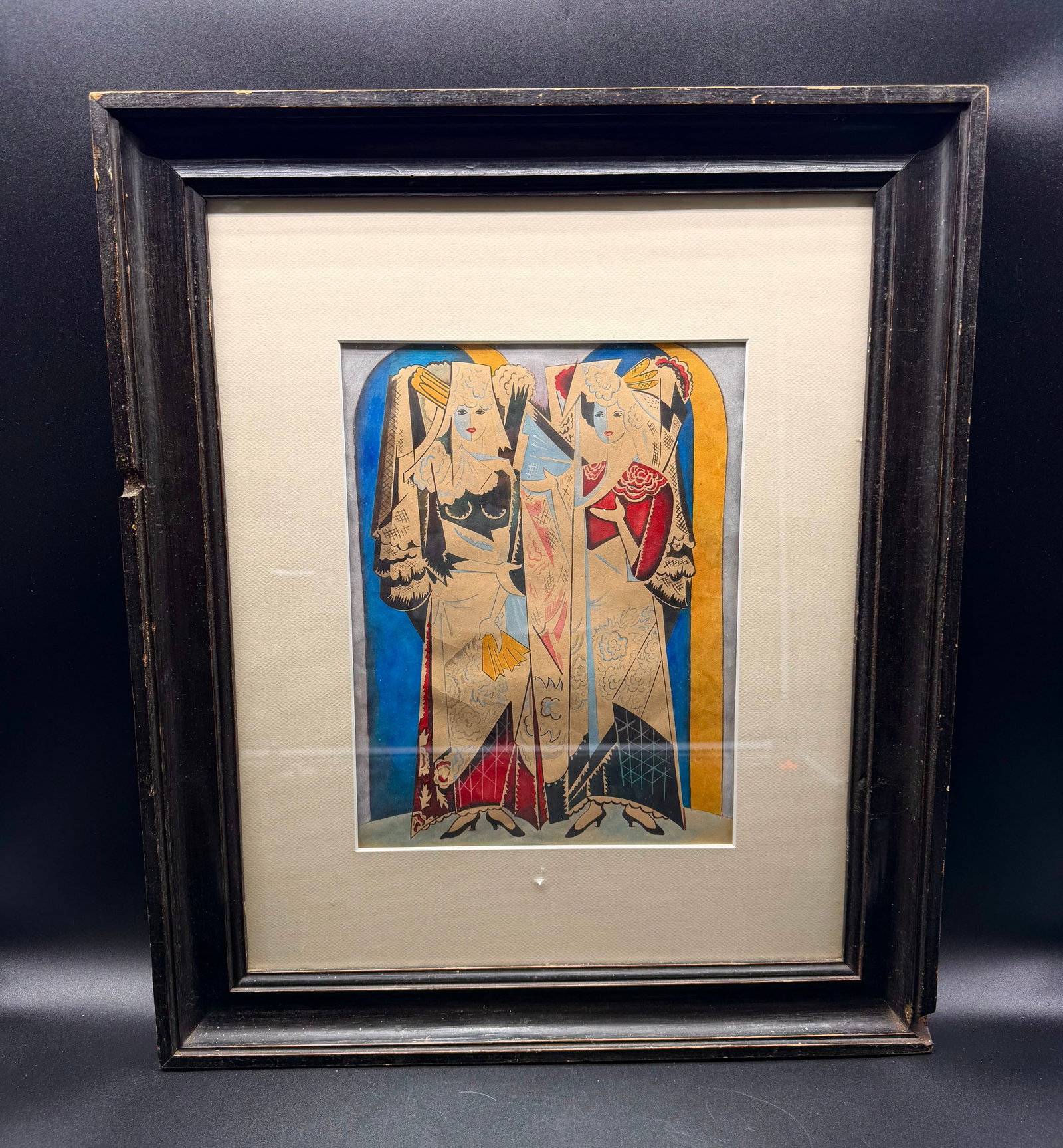 Natalia Gontcharova (1881–1962), Spanish dancer, circa 1925–1928: Natalia GONTCHAROVA (1881–1962)Spanish dancer. Gouache, watercolor, and ink on paper.Circa 1925–1928.Framed under glass.H _ cm, L _ cm.Good overall state of preservation.Natalia Goncharova was a r