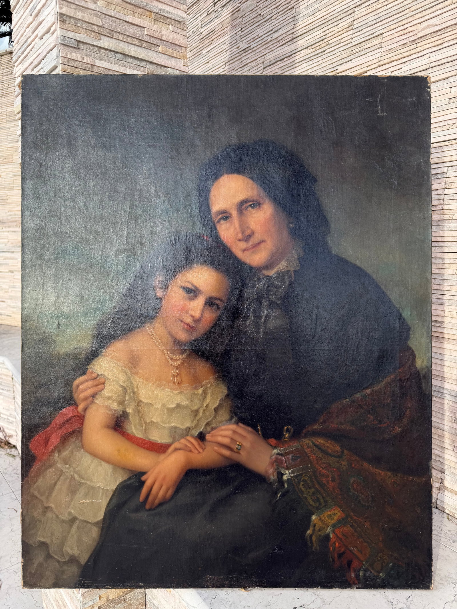 FRENCH SCHOOL, EARLY 19TH CENTURY: Portrait of Princess Hélène Schakowskoy and Her Daughter (1 of 20)