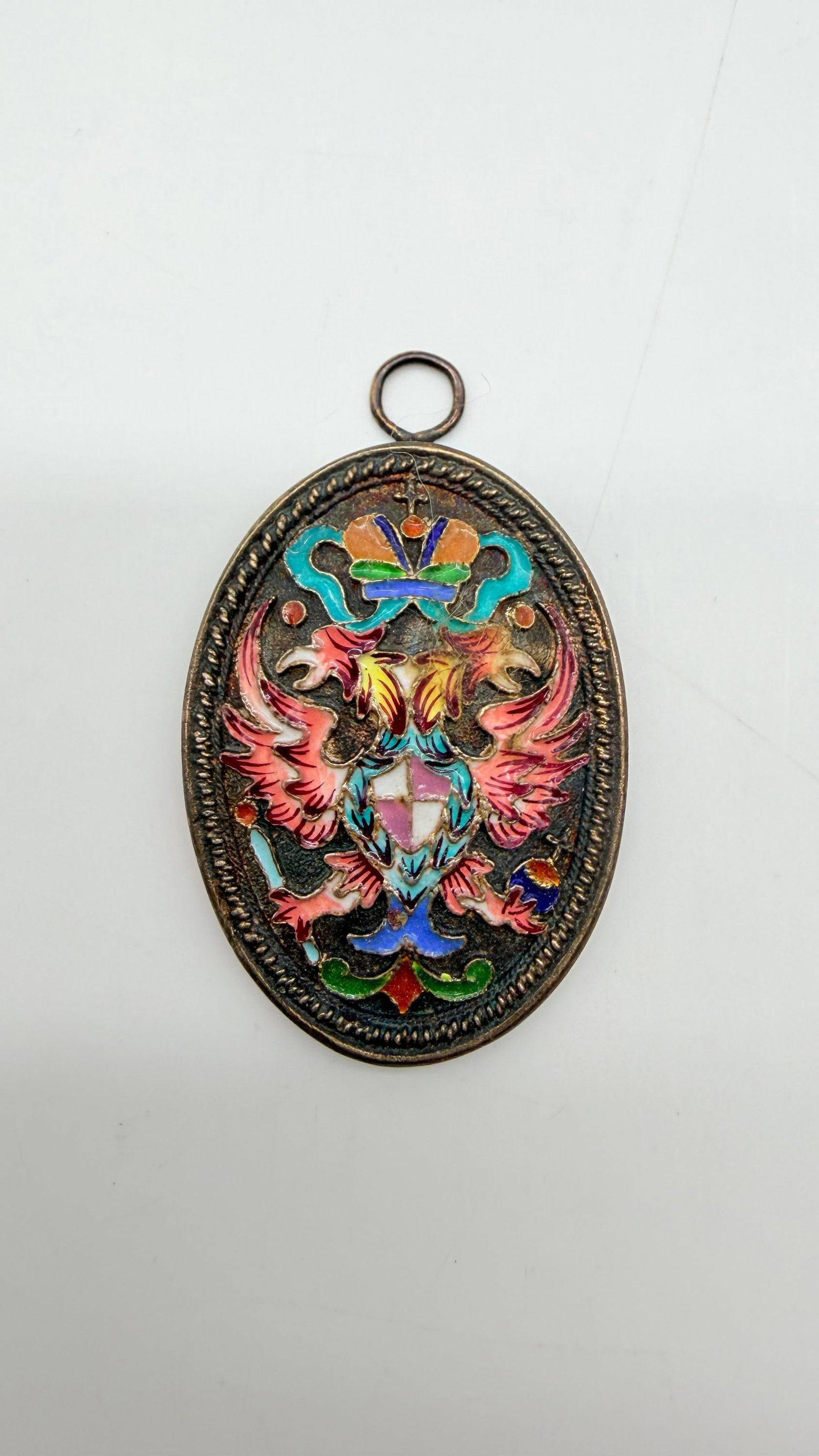 Russian Work, Late 19th–Early 20th Century, Imperial Eagle Cloisonné Enamel Pendant (1 of 10)