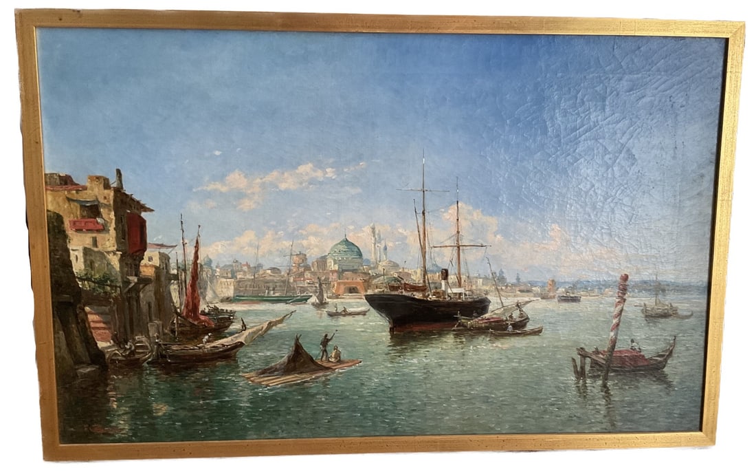 Fritz Carpentero (19th-20th Century), View Of The Port Of Constantinople With Hagia Sophia (1 of 19)