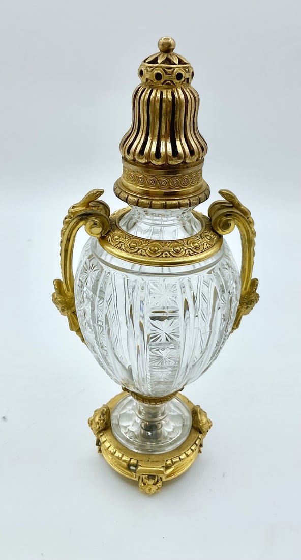 Baccarat Museum, Gilt-bronze Mounted Cut-crystal Perfume Flask, Napoleon III Period (1 of 17)