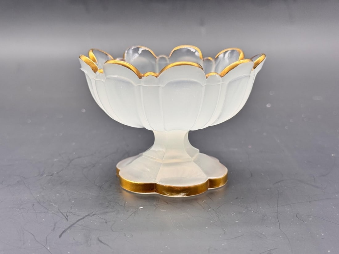 FRENCH WHITE OPALINE GLASS FOOTED TAZZA, NAPOLEON III PERIOD, CIRCA 1850–1870 (1 of 11)