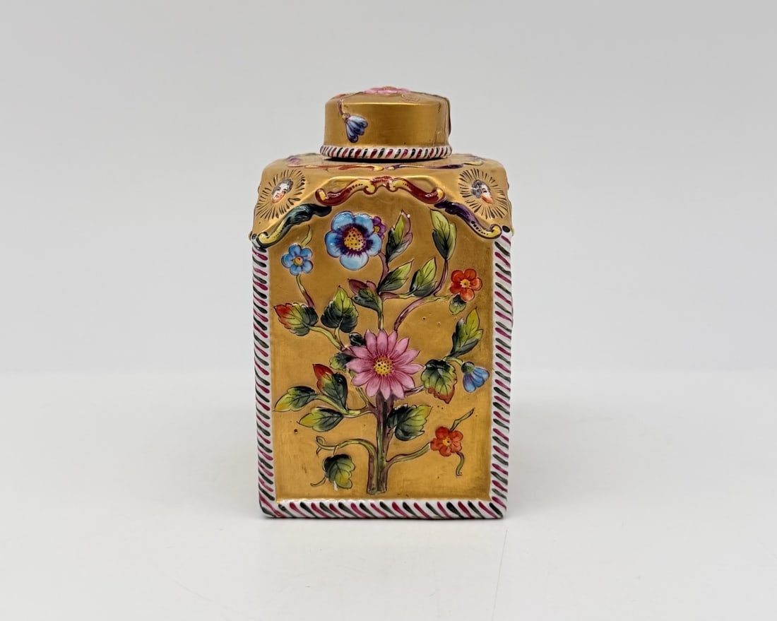 19th century German porcelain perfume bottle with moulded floral decoration (1 of 20)