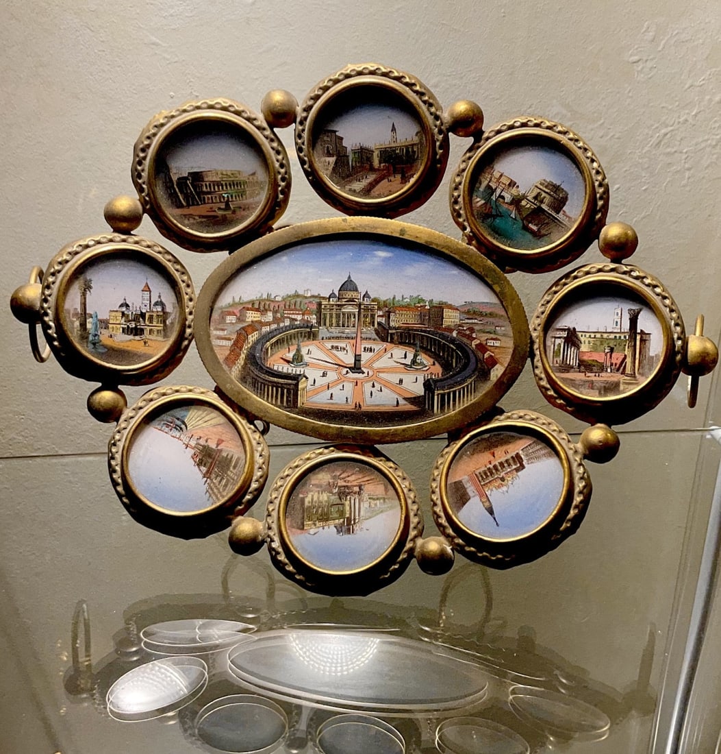 Souvenir Frame From The Grand Tour, Featuring Miniature Porcelain Models Of Rome. Napoléon III (1 of 10)
