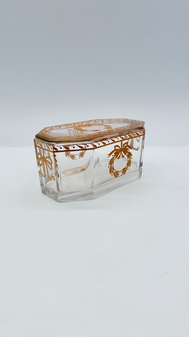 FRENCH BACCARAT GILT CUT-GLASS VANITY BOX (1 of 12)