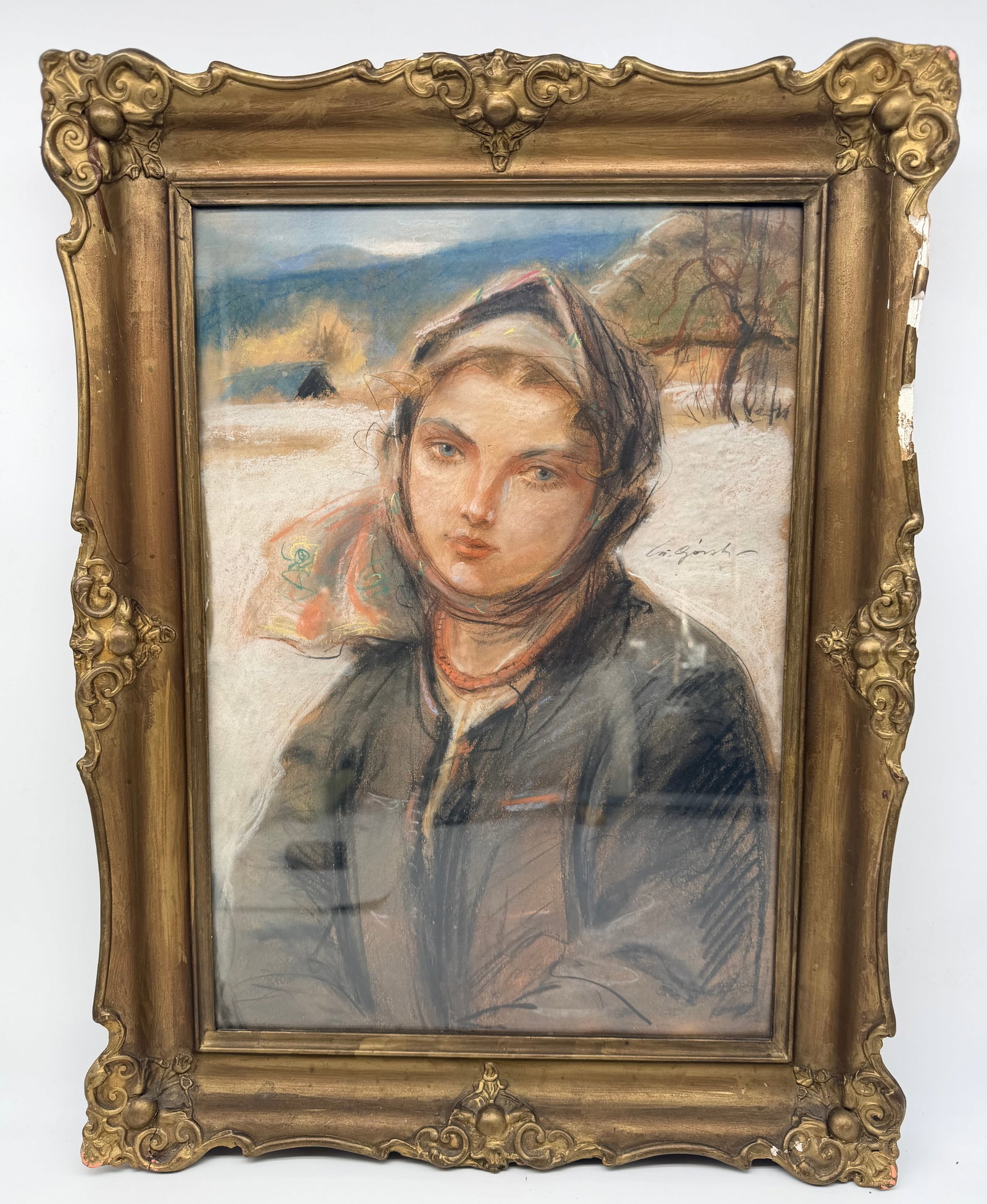 EAST EUROPEAN SCHOOL, CIRCA 1930 Portrait of Marina Chaliapina (1912–2009) in a Winter Landscape (1 of 18)