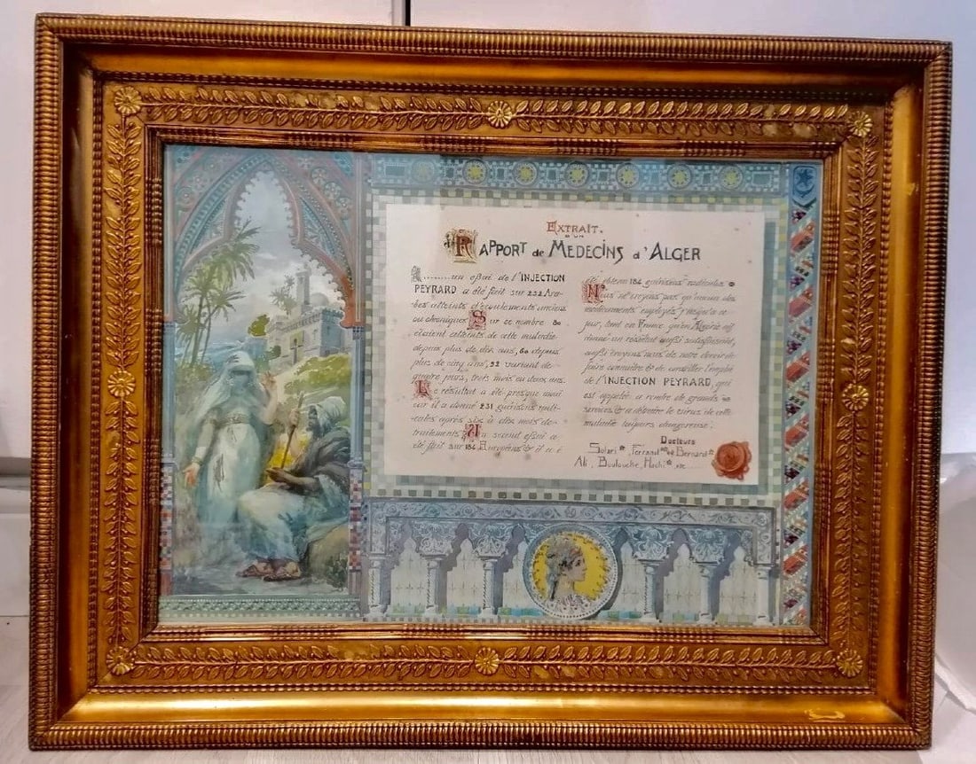 GUSTAVE CLARENCE BOULANGER (FRENCH, 1824–1888) Illuminated Algerian Medical Report ("Rapport de (1 of 11)