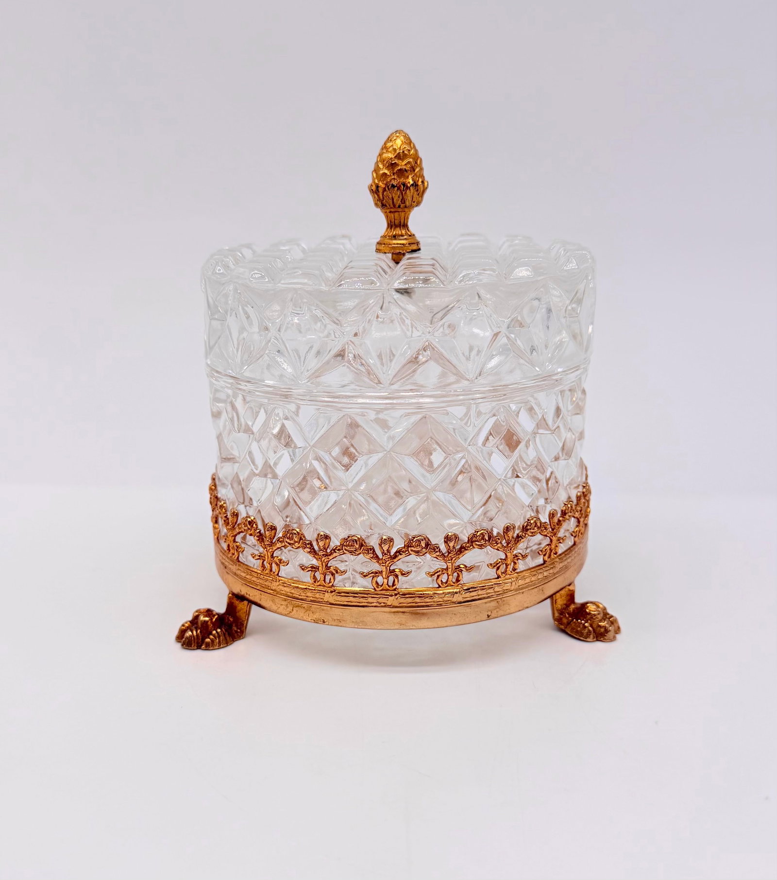 CHARLES X FRENCH CUT CRYSTAL AND GILT BRONZE JEWELRY BOX (1 of 15)