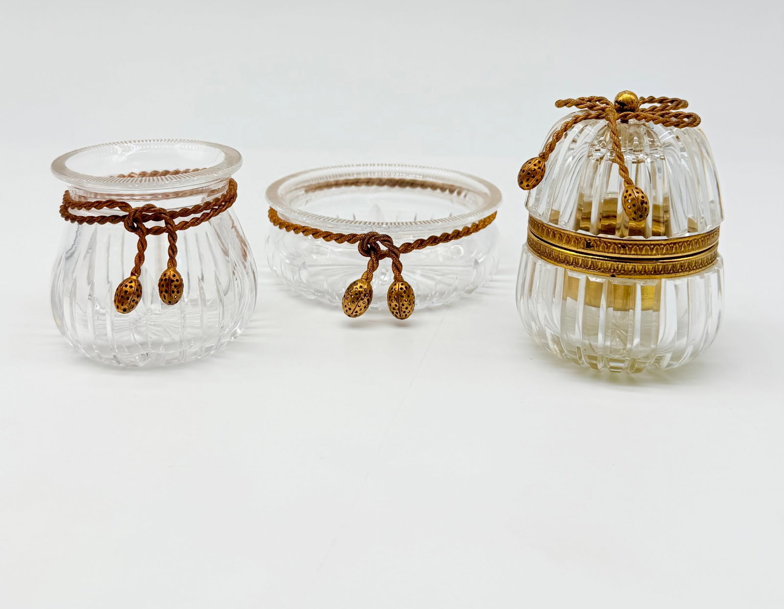 A French Gilt-bronze Mounted Moulded Crystal Toilette Garniture, Baccarat, Late 19 Th (1 of 20)
