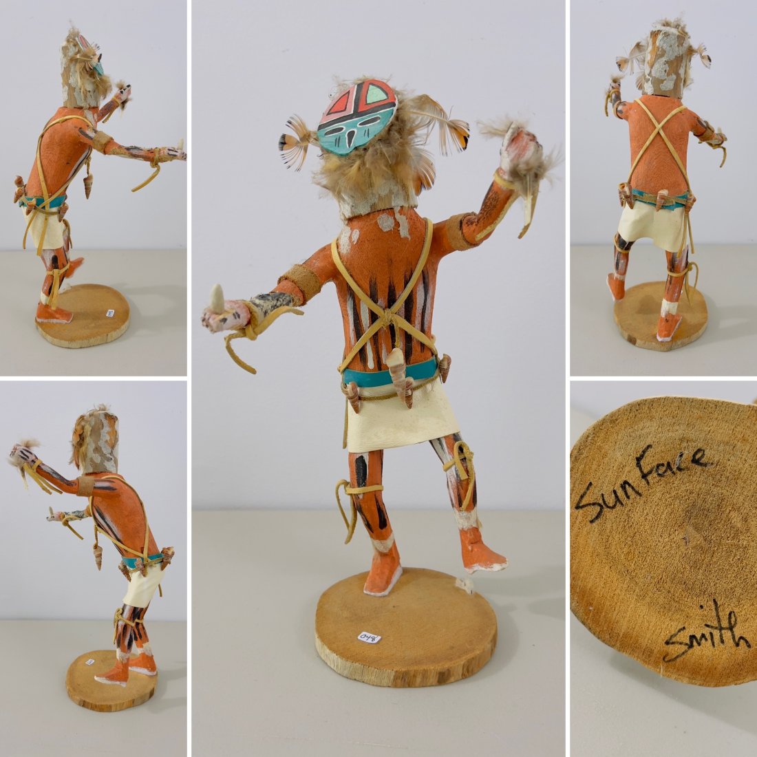 AN OLD VINTAGE KACHINA DOLL SUN FACE by SMITH (1 of 6)