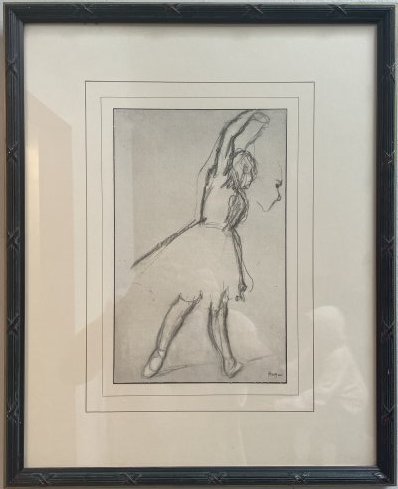 EDGAR DEGAS "ETUDE DE DANSEUSE I" SIGNED FRAMED MATTED LITHOGRAPH  17 X 21 (1 of 5)