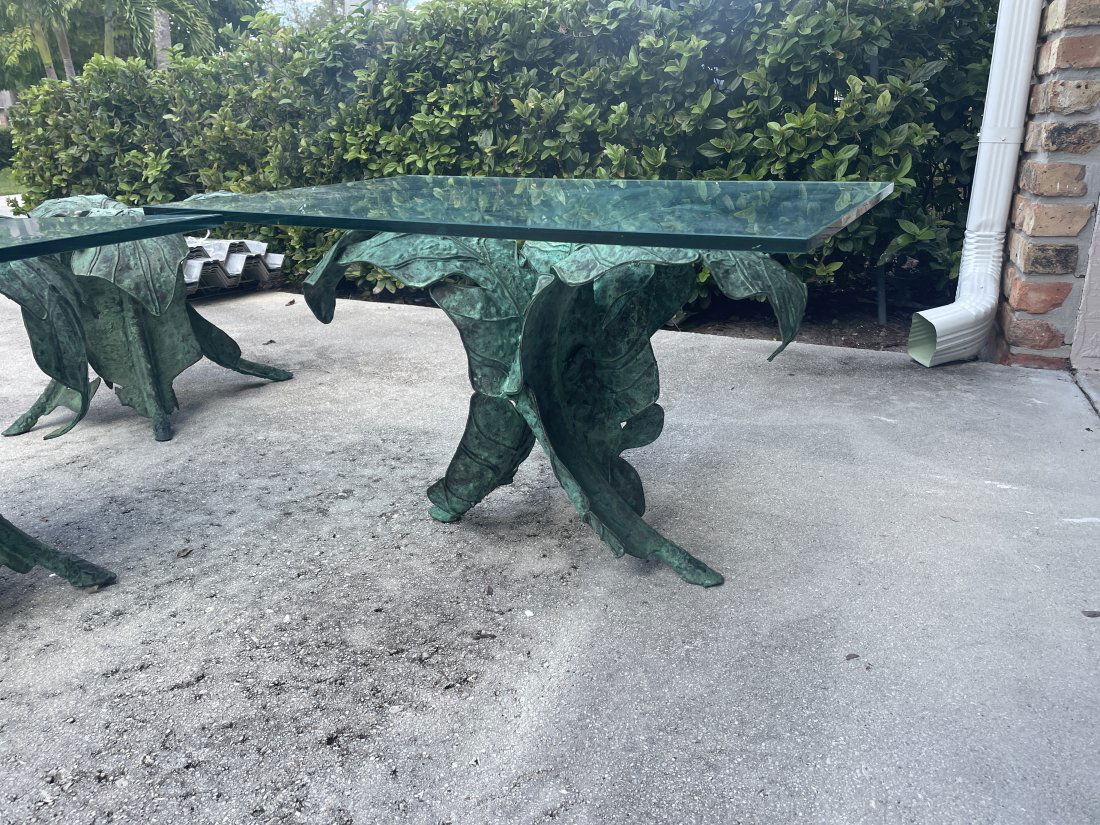 TOMMY BAHAMA STYLE HAND CRAFTED COPPER LEAF  SIDE TABLES AND COFFEE TABLE BY GARLAND  FAULKNER (1 of 11)