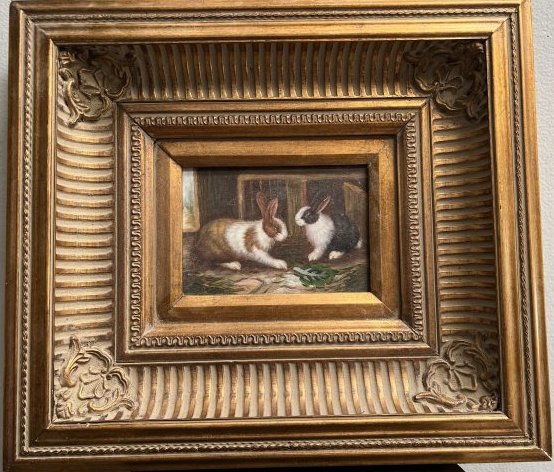 AMERICAN OR CONTINENTAL SCHOOL (Early 20th Century,) TWO RABBITS (1 of 3)