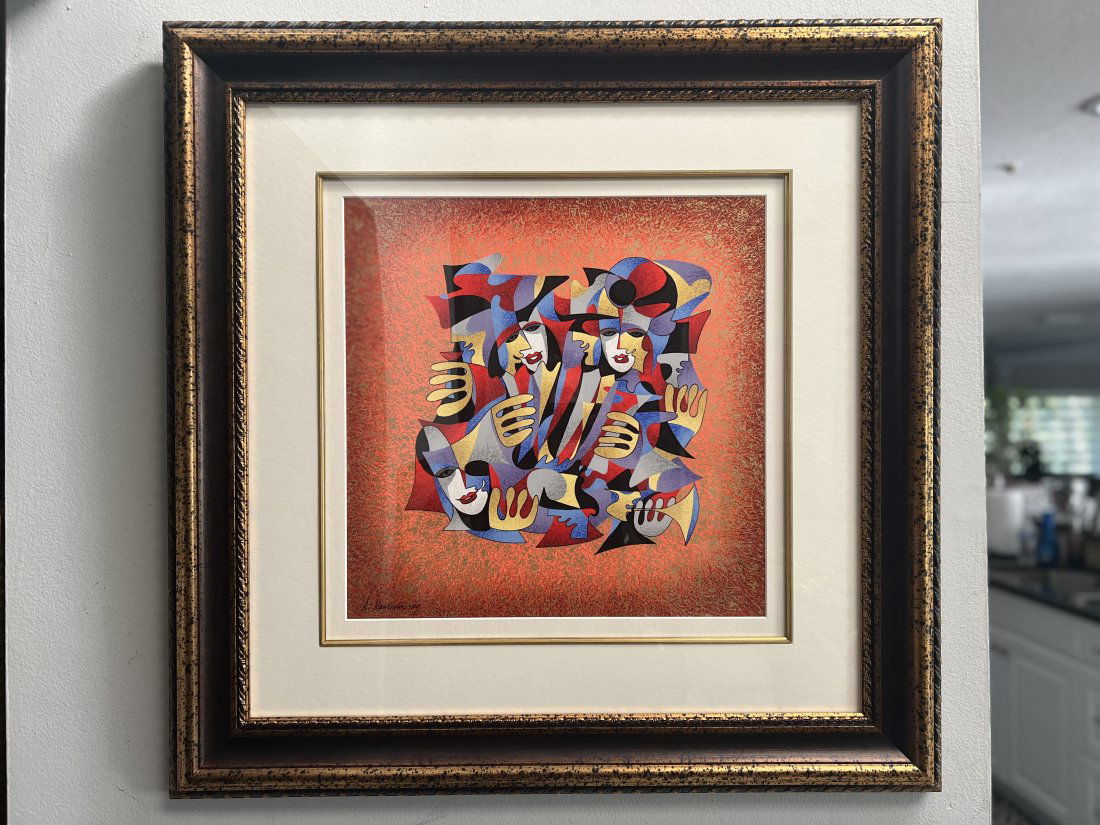 Anatole Krasnyansky " Accordian 11" Limited Edition Serigraph in color on Paper Framed Hand Signed (1 of 6)