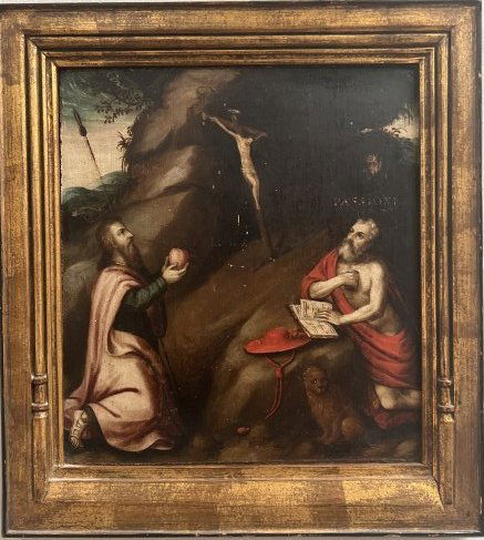 OLD MASTER WORK PAINTING OF CHRIST ON THE CROSS OIL ON WOOD 13 X 12 (1 of 6)
