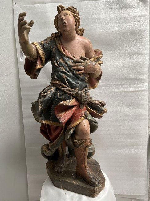A SUPERB LATE 17TH CENTURY RENAISSANCE CARVED WOOD STATUE FROM P0RTUGAL (1 of 6)