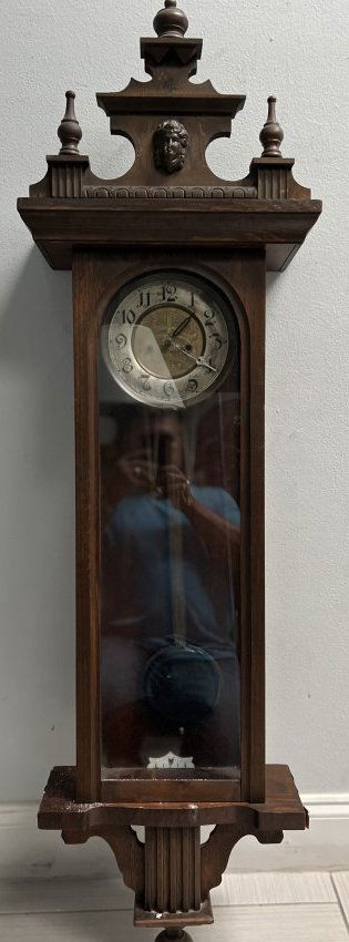 19th CENTURY WEIGHT VIENNA REGULATOR WALL CLOCK  52" IN HIGHT (1 of 5)