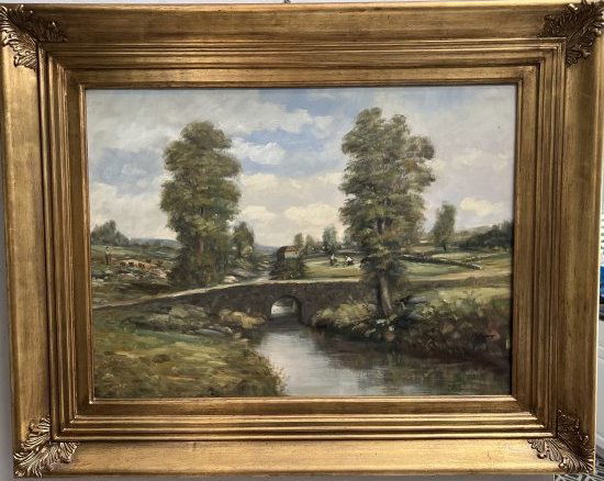 Large Country Landscape Victorian Landscape Painting Signed F Henry (1 of 4)