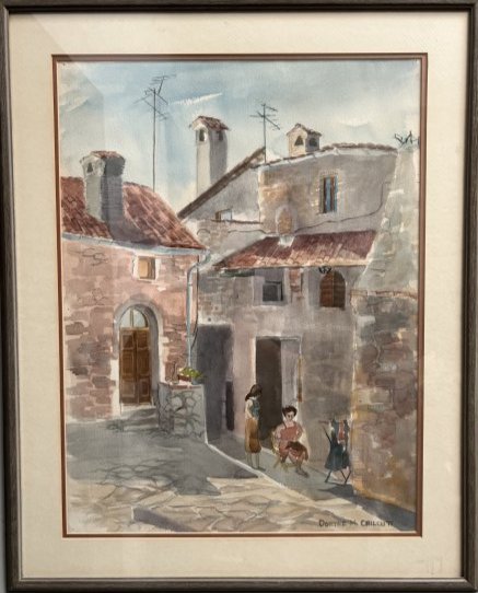 Watercolor painting by Dorthe M Chilcutt " Street" 24 x 30 (1 of 3)