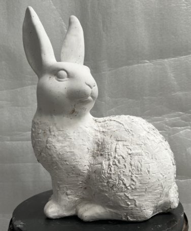 LARGE GARDEN OR PATIO WHITE PAINTED PLASTER RABBIT 13" TALL 9" WIDE: LARGE GARDEN OR PATION WHITE PLASTER RABBIT 13" TALL 9" WIDE IN HOUSE SHIPPING $40 FREE PICK UP