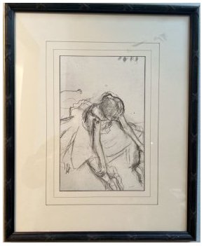 EDGAR DEGAS "DANSEUSE ASSIS" FRAMED MATTED LITHOGRAPH 17 X 21 (1 of 3)