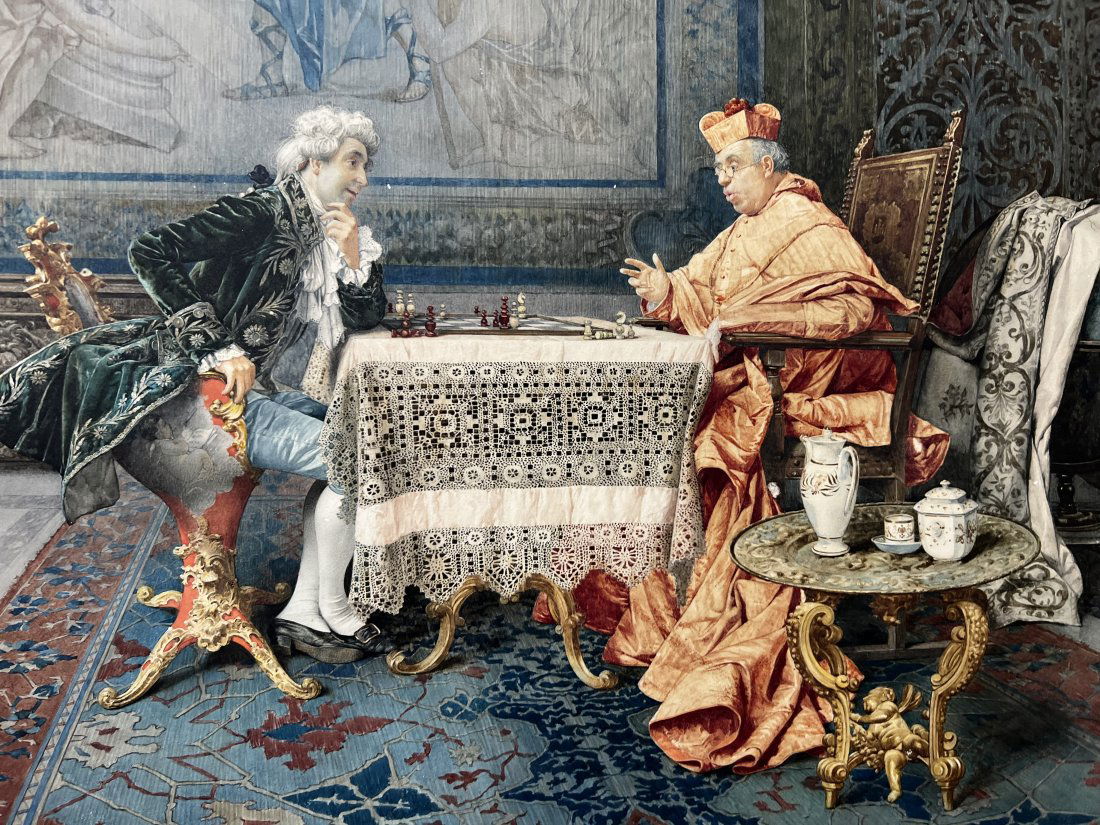 GIUSEPPE SIGNORINI 1857-1932 PARIS, MIXED MEDIA WATER COLOR ON BOARD 24 X 30 (1 of 4)