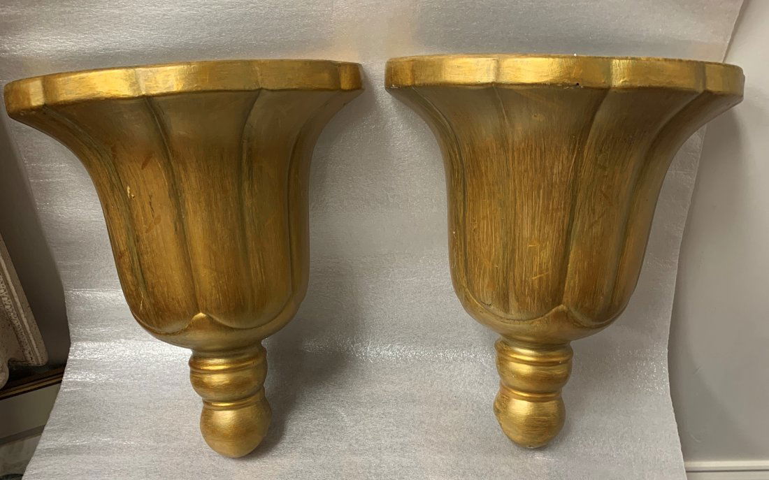 PAIR OF CERAMIC BELL SHAPED WALL SCONCES FOR PLANTS ETC, 14" (1 of 5)