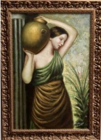 LARGE OIL ON CANVAS BY MARIE HANOLD BEAUTIFULLY FRAMED 31 X 42 (1 of 4)