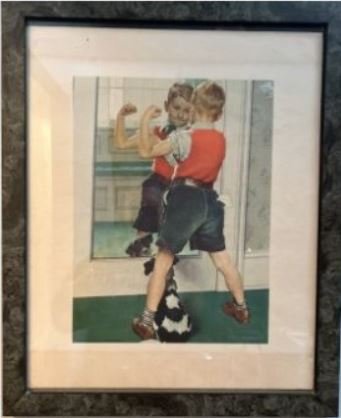 NORMAN ROCKWELL VINTAGE LITHOGRAPH FRAMED 18 X 22 (1 of 3)