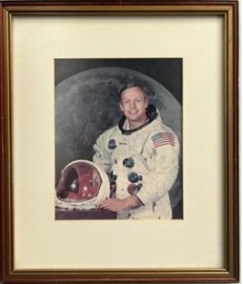 ORIGINAL NEIL ARMSTRONG AUTHOGRAPHED PICTURE 13 x 16: Neil Alden Armstrong was an American astronaut and aeronautical engineer, and the first person to walk on the Moon. He was also a naval aviator, test pilot, and university professor. Armstrong was bor