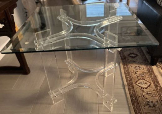 MID CENTURY LUCITE CHARLES JOLLIS JONES STYLE DINING TABLE (1 of 7)