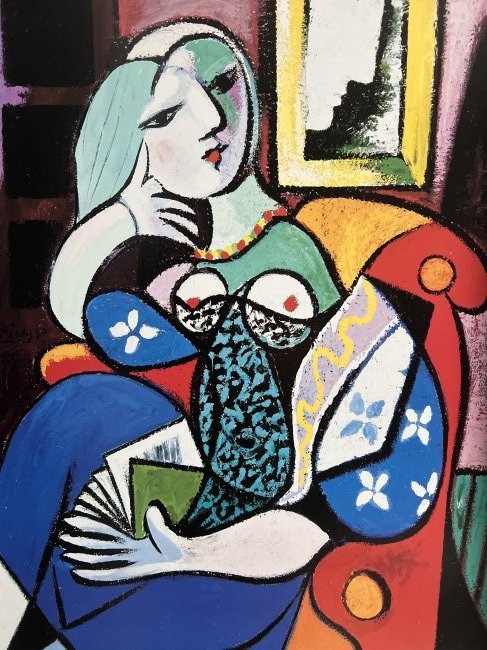 PABLO PICASSO PRINT THE GIRL WITH A BOOK: PABLO PICASSO PRINT THE GIRL WITH A BOOK 25" X 19" UNFRAMED IN HOUSE SHIPPING AVAILABLE OR FREE PICK UP