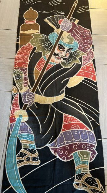 RARE TRADITIONAL JAPANESE MATSURI HATA FLAG/ BANNER " FIGHTING SAMURAI" (1 of 5)