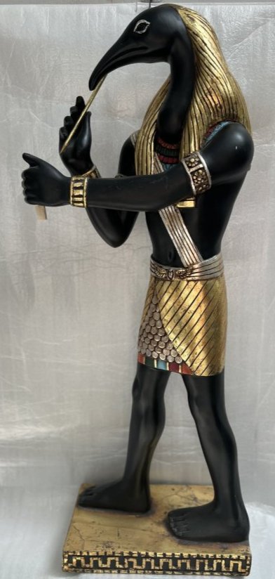DESIGN TOSCANO THE EGYPTIAN GOD THOTH STATUE " EGYPTIAN GOD OF WRITERS AND STORY TELLERS": DESIGN TOSCANO THE EGYPTIAN GOD THOTH STATUE " EGYPTIAN GOD OF WRITERS AND STORY TELLERS" 37" TALL 14" WIDE. WE OFFER FREE PICK UP OR OUR IN-HOUSE PREFERRED SHIPPER IS UPS #4825 Starr Almeida 561-422-