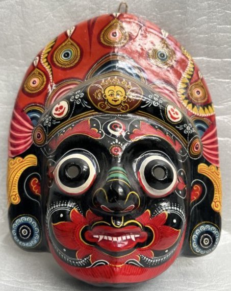 MAHAKALA NEPALESE HANDMADE MASK: MAHAKALA NEPALESE HANDMADE MASK 10" X 8" IN HOUSE SHIPPING AVAILABLE OR FREE PICK UP