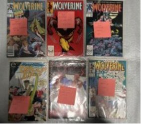 6 RARE VINTAGE COMIC BOOKS WOLVERINE,, THE SANDMAN,DRAGON LINES, ALL IN PLASTIC (1 of 7)