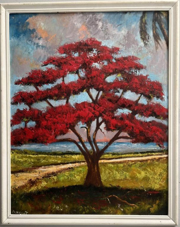 NORMAN WRIGHT FLORIDA ARTIST MORNING ROYAL POINCIANA HIGHWAYMEN STYLE (1 of 6)