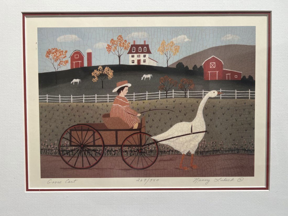 " GOOSE CART" BY NANCY LUBECK, HAND SIGNED AND NUMBERED IN PENCIL (1 of 6)