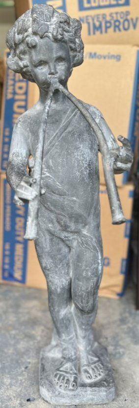 ITALIAN LEAD FIGURAL PAN STANDING FOUNTAIN PLAYING THE FLUTES CIRCA EARLY 19TH CENTURY (1 of 6)