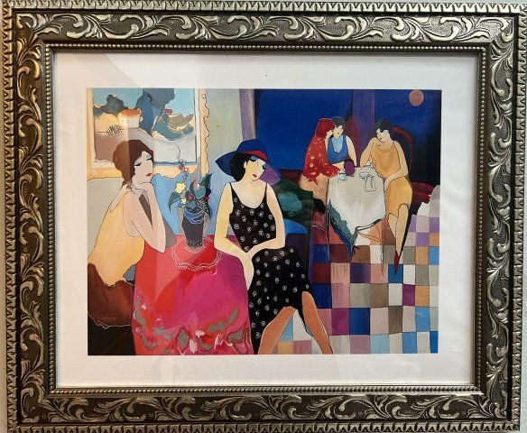 ITZCHAK TARKEY SERIGRAPH PRINT ON CANVAS "WOMEN IN CAFE" (1 of 5)