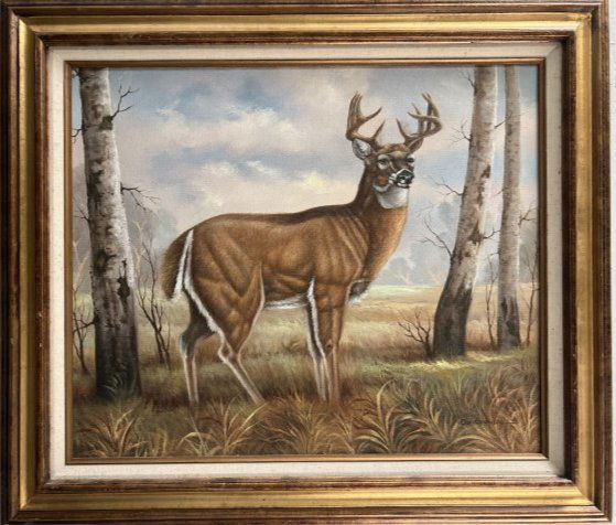 AFRICAN SPORTING WILDLIFE ART ORIGINAL ELK PAINTING SIGNED DON ERDMAN (1 of 8)