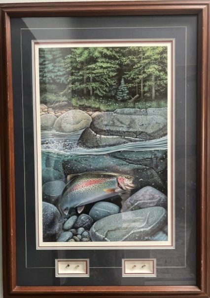 JON Q WRIGHT HAND SIGNED IN PENCIL DEEP WATER RAINBOW TROUT SPECIAL EDITION WITH HOOKS (1 of 7)