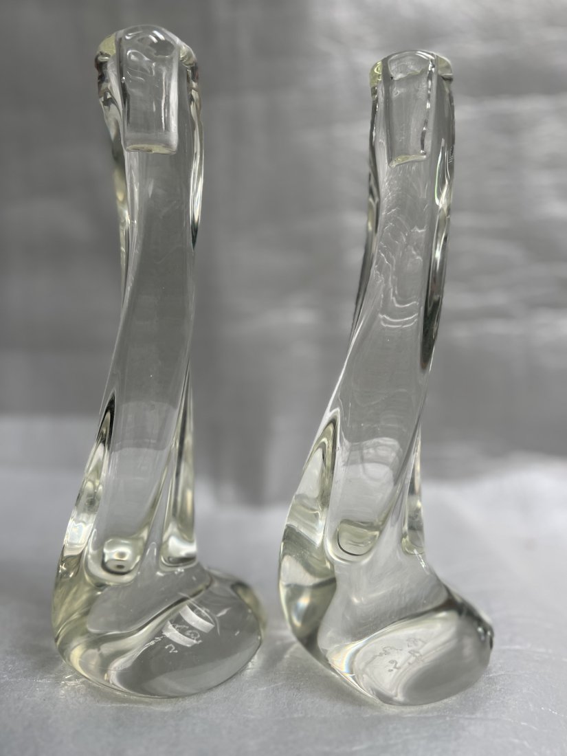 STUNNING PAIR OF MURANO RENATO ANATRA (B 1943) SIGNED CANDLESTICKS 9.75" TALL (1 of 5)