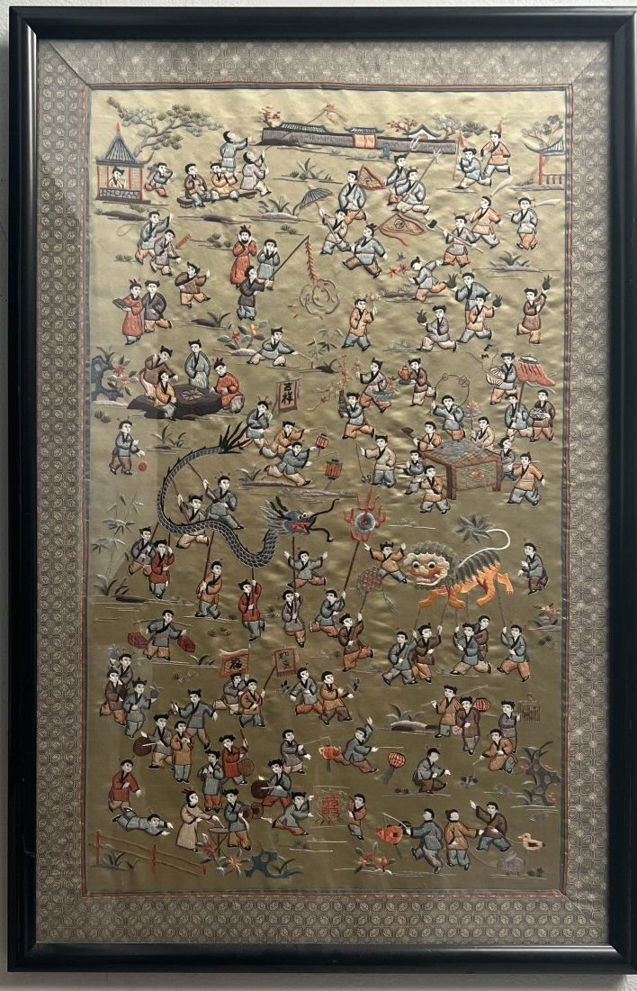 CHINESE SILK NEEDLE EMBROIDERY ART MASTERPIECE (1 of 6)