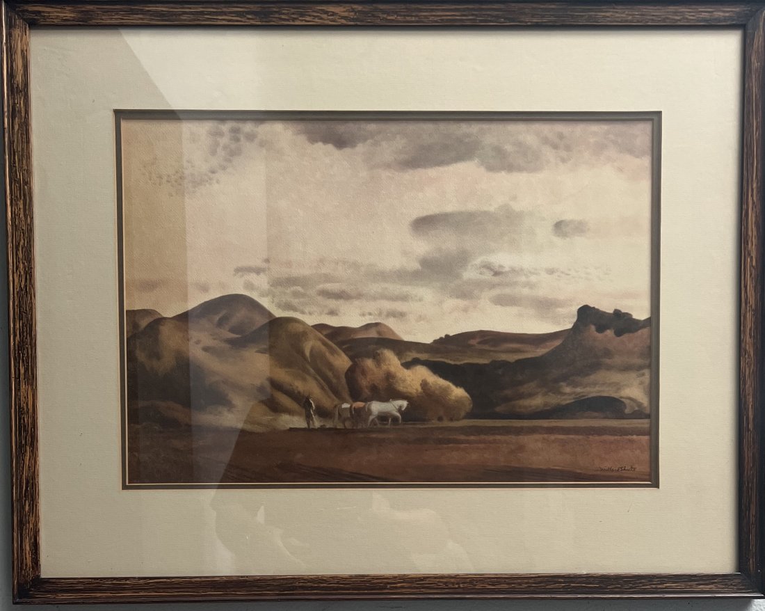 Millard Owen Sheets (1907 - 1989) AMERICAN " HILL OF THE MID WEST " (1 of 4)