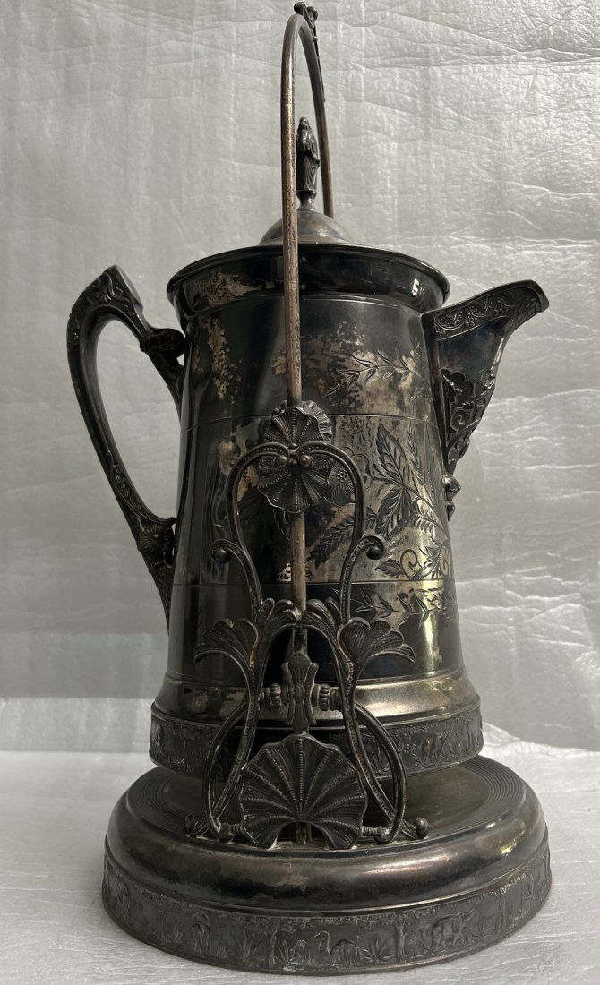 VINTAGE MID 19TH CENTURY VICTORIAN TILTING PITCHER ON STAND (1 of 4)
