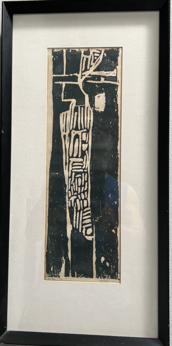 ORIGINAL ETCHING BY ARTIST PATTI BURRIS, SIGNED IN PENCIL AND DATED 1967 "AFRICA": ORIGINAL ETCHING BY ARTIST PATTI BURRIS, SIGNED IN PENCIL AND DATED 1967 "AFRICA" IMAGE 6 X 17.5" FRAMED UNDER GLASS 25.5 X 12.5 WE OFFER FREE PICK UP OR OUR IN-HOUSE PREFERRED SHIPPER IS UPS #4825 St